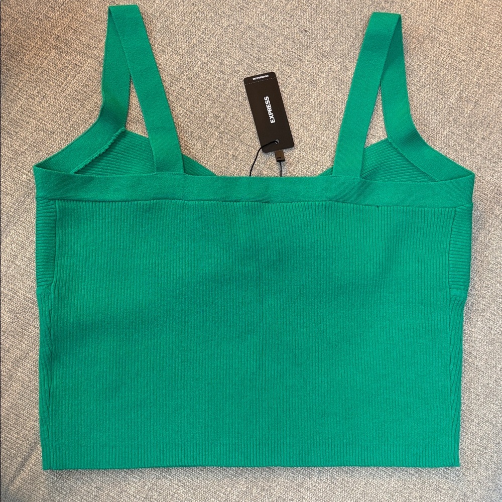Express Emerald Ribbed Knit Top - Picture 3 of 3